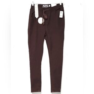 Pastel women's jogger high rise hyper stretch brown Size: 14